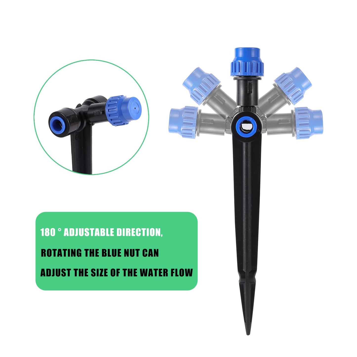 Drip Irrigation Emitters with Adjustable 360 Degree Water Flow Drippers Atomization Sprinker for 1/4 inch Tubing Garden Drippers Sprinker for House Garden Watering System(12pcs-Atomization Sprinker)