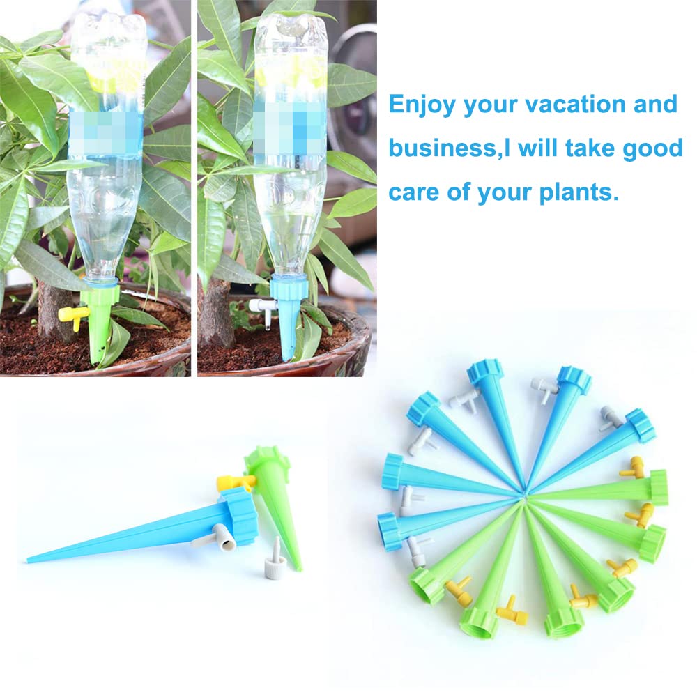 ARTEM 12 Packs Plant Waterer Self Watering Devices with Slow Release Adjustable Switch Vacation Automatic Irrigation Watering System for Indoor & Outdoor Home Office Plants