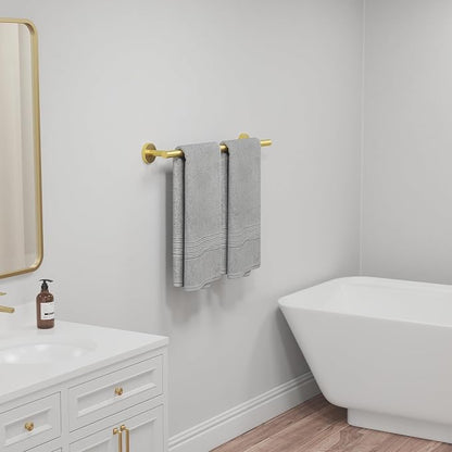 USHOWER Light Gold Towel Bar, 22-Inch Towel Racks for Bathroom Wall-Mounted, SUS304 Stainless Steel Towel Rod (Total Length 24-Inch)