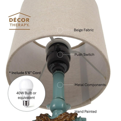 Decor Therapy Saylor Anchor Accent Lamp, Antique Iced Blue