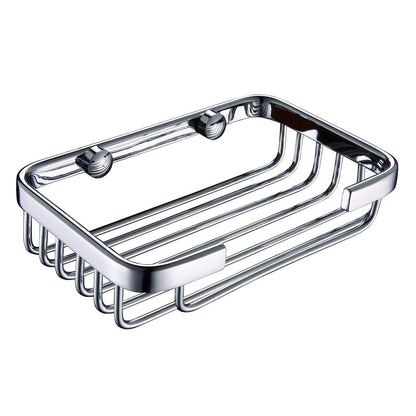 ThinkTop Wall Mounted Soap Dish for Shower Solid Brass Chrome Finished Soap Basket Bathroom & Kitchen, Self Draining Bar Soap Holder, Silver
