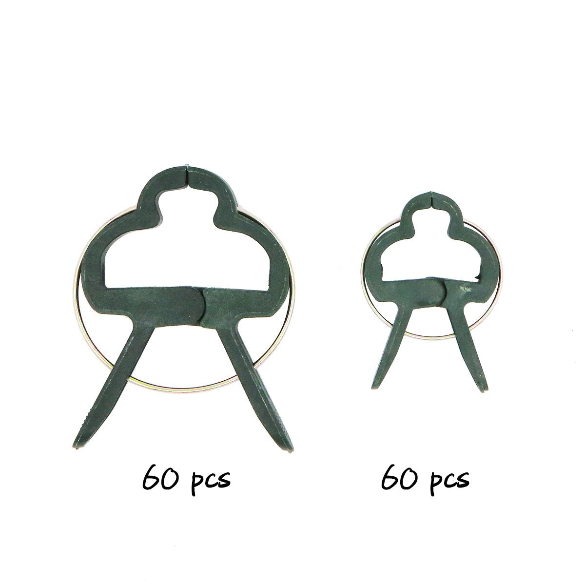 Unigift 120Pcs Re-Useable Large and Small Plant Support Clips Garden Plant Support Spring Clips Plastic Tree Shrub Tie Cane