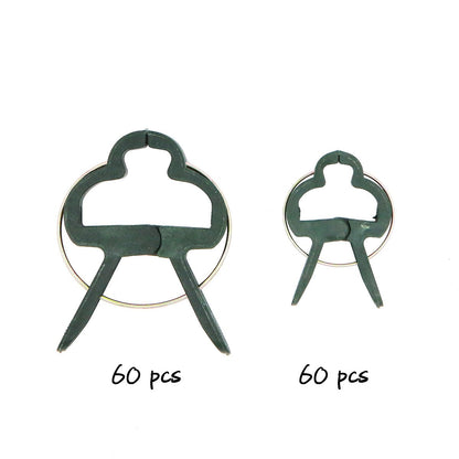 Unigift 120Pcs Re-Useable Large and Small Plant Support Clips Garden Plant Support Spring Clips Plastic Tree Shrub Tie Cane