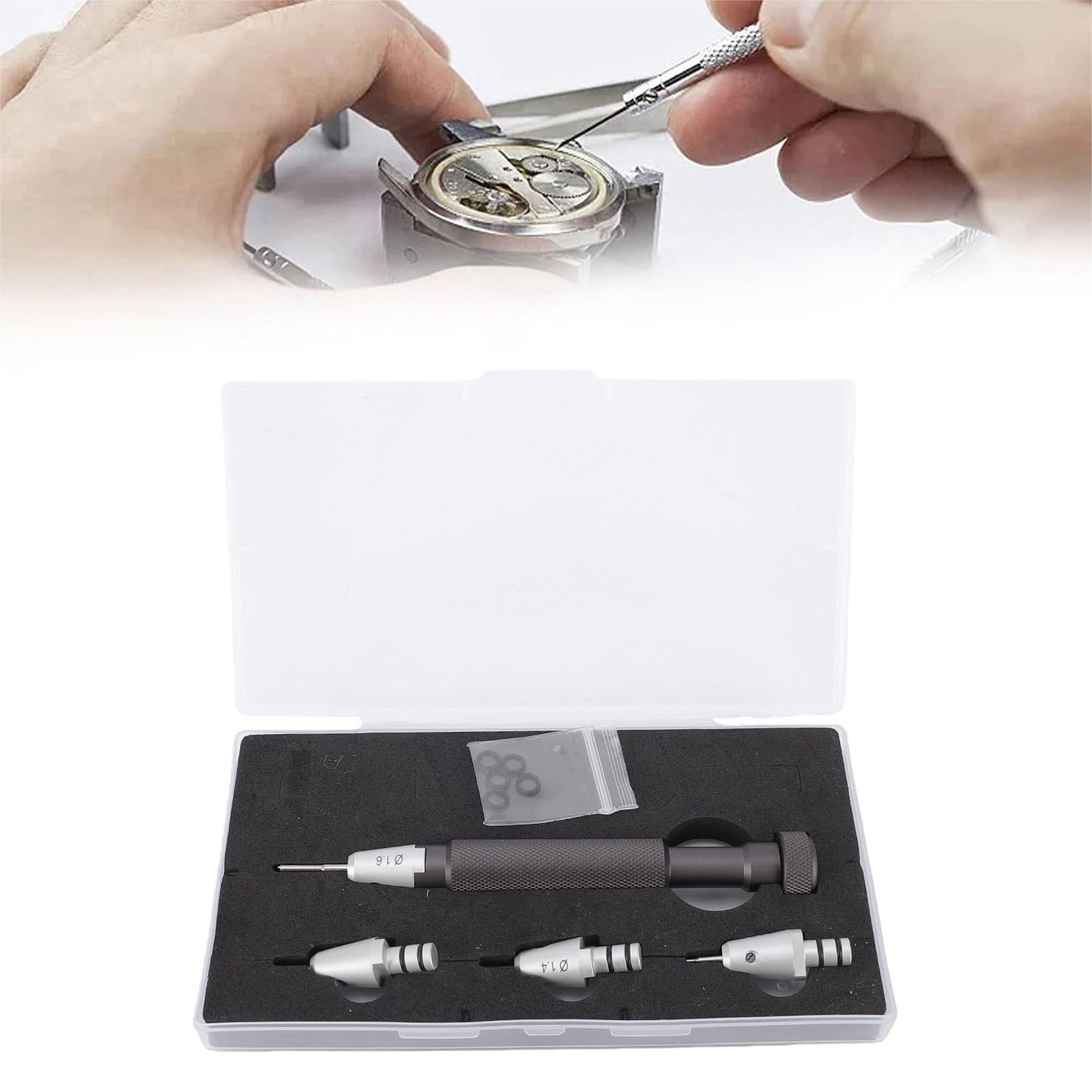 Leftwei Watch Screwdriver Set T Handle Stainless Steel Professional Jewelers Screwdriver Set Non Slip with 1.2 1.4 .8mm Bits for Watchmaker Precision Repair Tool Kit