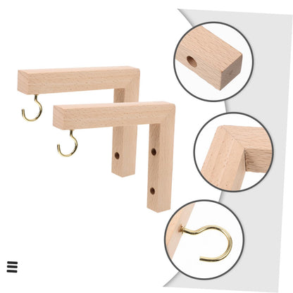 Abaodam 2Pcs Wall Mounted Hooks Sturdy Wooden Plant Hanger Bracket for Hanging Baskets Bird Feeders Lanterns Wind Chimes and Design for Use