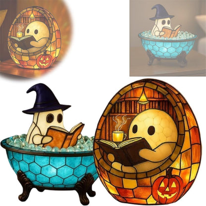 Generic Ghost Bubble Bath Lamp And Reading Book Night Light For Halloween Christmas Decor, Soft Silicone LED Lamp For Bathroom Bedroom Party Gift (2pcs)