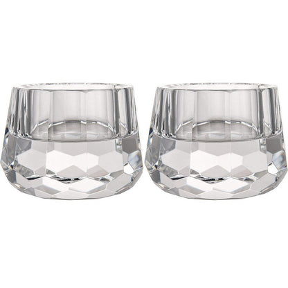 Donoucls Crystal Votive Tealight Candle Holders Home Decorations for Christmas Wedding Table 2.5" Diameter x 1.8" High Set of 2