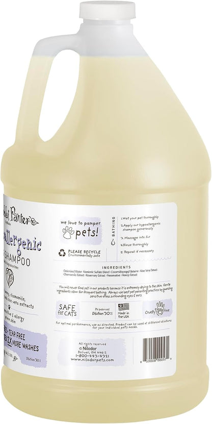 Bobbi Panter Hypoallergenic Dog Shampoo Honey, Aloe Vera, Chamomile & Rosemary – Dye & Fragrance Free Natural Formula for Sensitive & Allergy Skin, Tear-Free, 30:1 Concentrate, 1 Gallon (Case of 4)