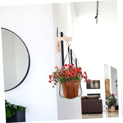 Toddmomy 2pcs Wooden Hanging Plant Brackets Wall Hooks for Indoor Outdoor Plant Hangers Heavy Duty Flowerpot Support with Natural Wood Finish