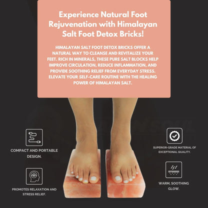 Himalayan Pink Salt Bricks – 8x4x1 Inch Natural Spa Stones for Foot Soak & Massage – Set of 2