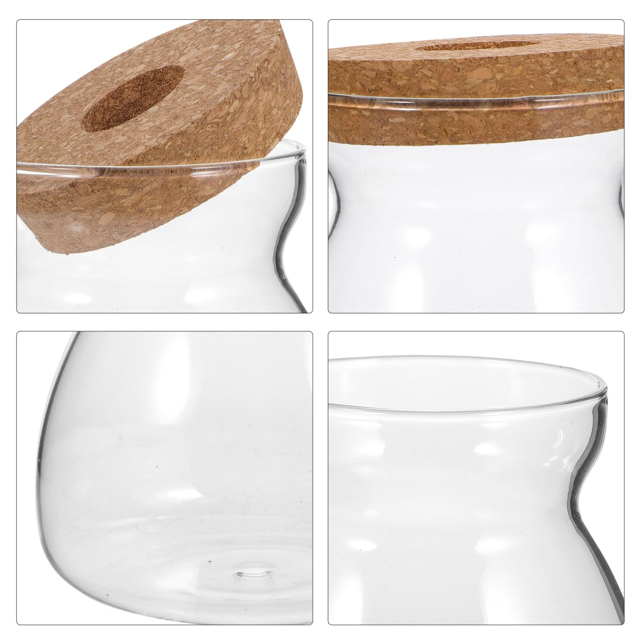 ULTECHNOVO Large Glass Plant Terrarium with Hole Lid - 6.3" Trapezoid Hydroponic Propagation Vase - Clear Desktop Planter Station for Indoor Water Plants, Monstera, Pothos Cuttings