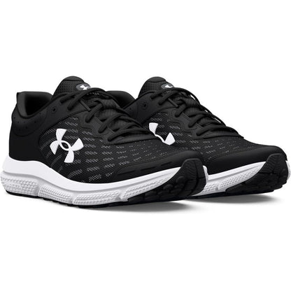 Under Armour Men's Charged Assert 10 Running Shoe, (001) Black/Black/White, 14 XX-Wide