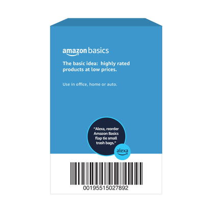 Amazon Basics Small 4 Gallon Trash Bags with Flap Ties, Fresh Scent, Odor Control, 0.5 mil Thick, 80 Count