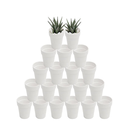 XXYXXY 2.95 inch Clay pots mini Craft Nursery Cactus pots Permeable Succulent Pottery pots DIY Home Office Desktop Window sill Decoration Wedding-White (20)
