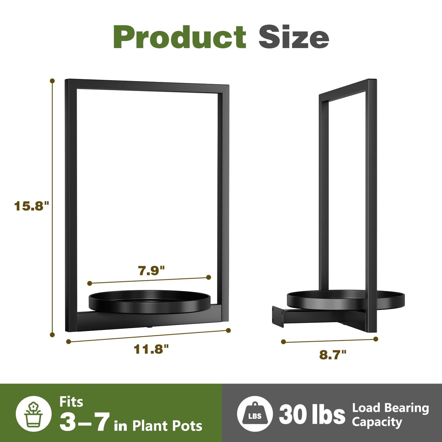 Qiaogreen Hanging Planters for Indoor Plants - Aesthetic Photo Frame Style Wall Plant Holder - Metal Window Plant Shelves, Wall Plant Hanger for Lingving Room Home Gardening Wall Decor (2-Pack)