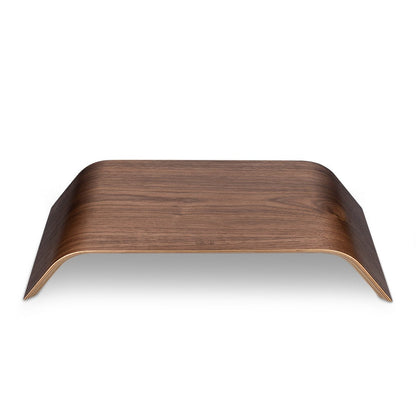 kalibri Wood Monitor Stand Riser - Computer Desk Holder Desktop Dock Wooden Mount Display for PC TV Screen Notebook Laptop - Walnut
