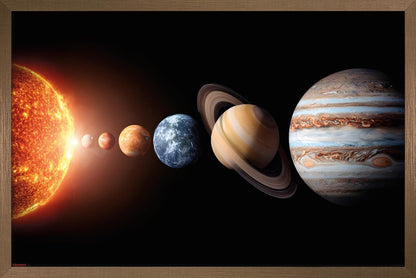 Science - Solar System Planets 26 Wall Poster, 34L" x 22.4W", Bronze Framed Version