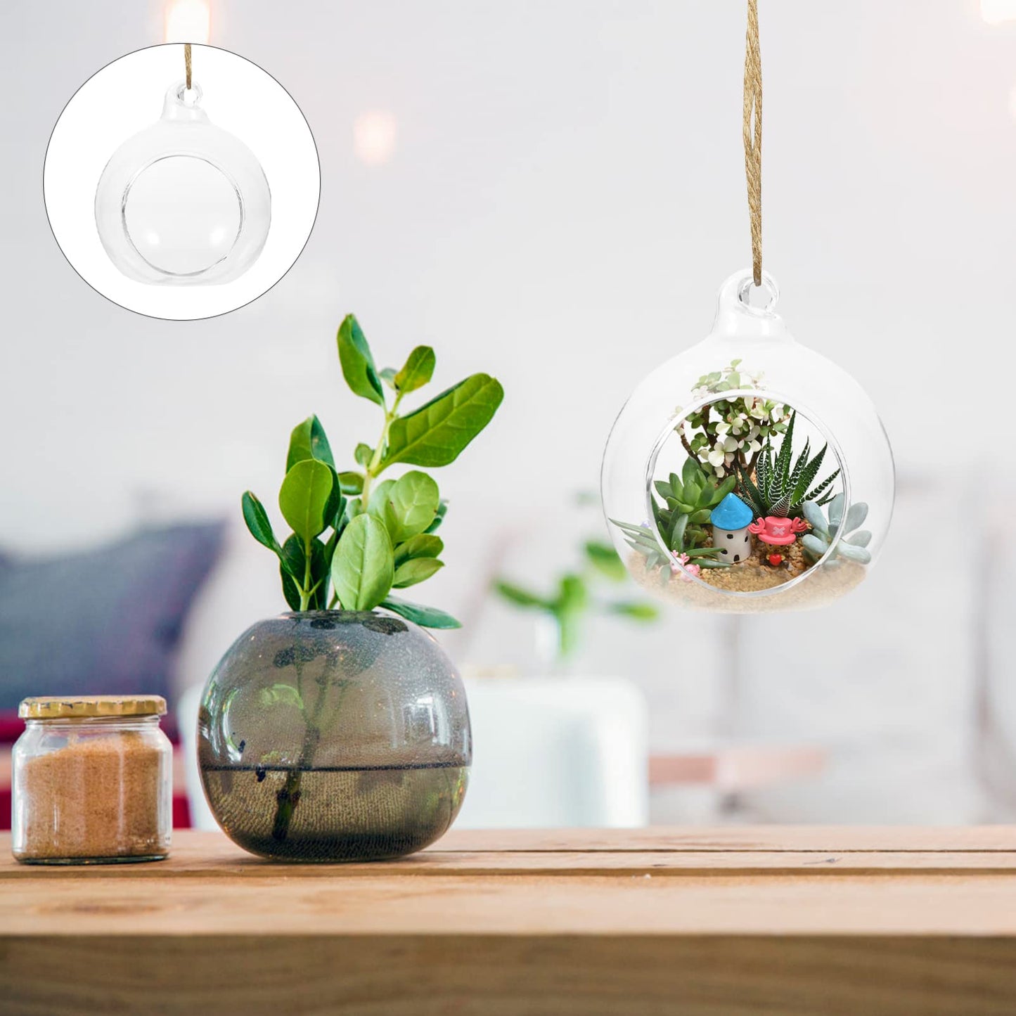 Cabilock Hanging Planter Glass Containers Glass Vases 12 Pcs Hanging Terrarium Hanging Glass orb Hanging Terrarium Globe Orbs air Plants Globe Glass Plant Glass Containers Glass Vases Glass Vase