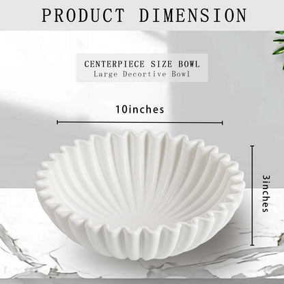 Ardicema Large Ceramic Decorative Bowl -White Decorative Bowls for Home Decor-Perfect for Entry Way Table, Fruit Bowl, Key Bowl
