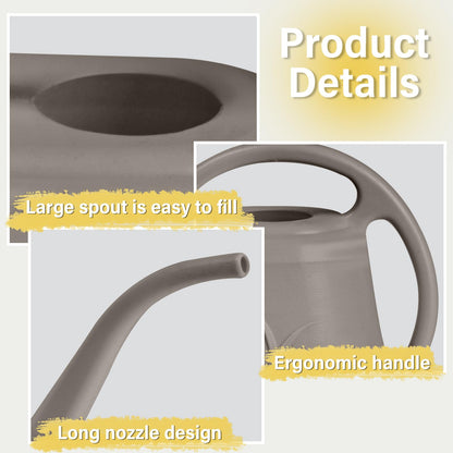 ZXJ Plant Watering Can - for Indoor and Outdoor Home Garden Plants - with Long Spout - Coffee Color - 1/2 Gallon