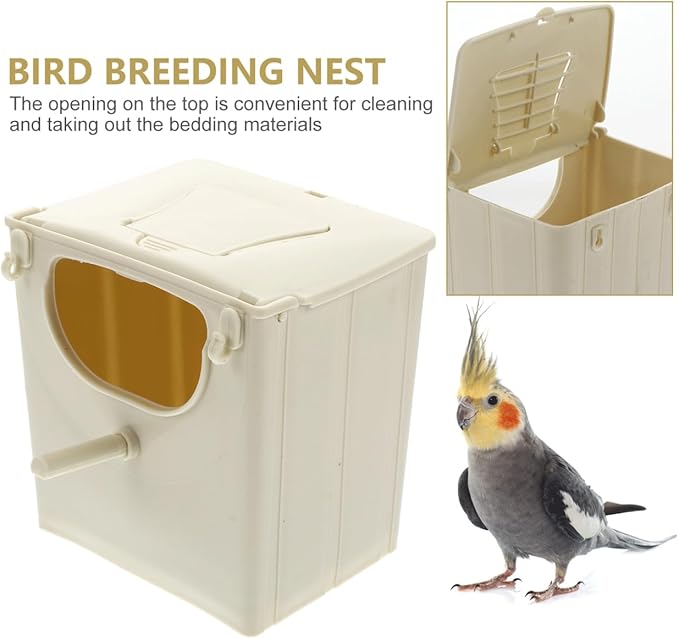 2 Pcs Bird Breeding Box Hanging Nesting Box for Small Birds Finch and Parakeets Pet Cage Incubation Durable Weather-Resistant Indoor Outdoor 5.11X5.11X3.93In