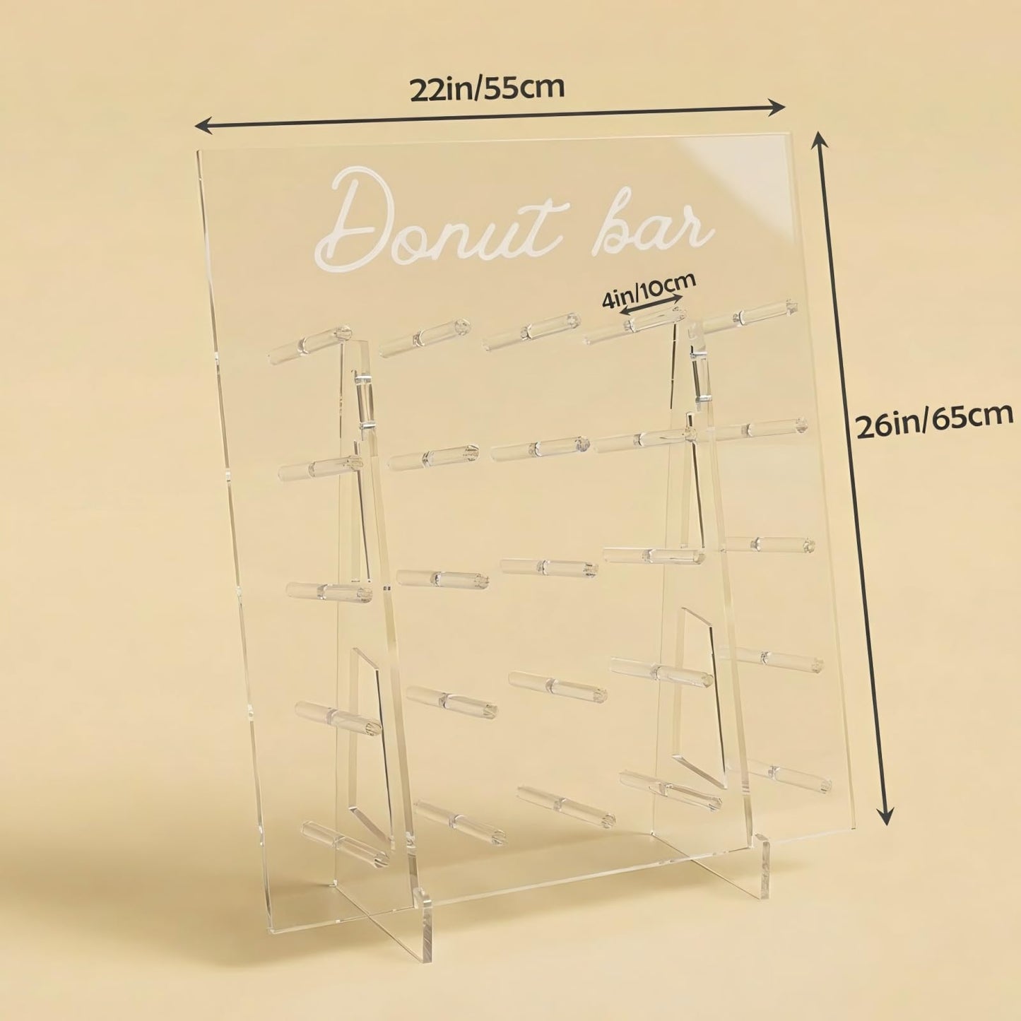 ZOOYOO Large Acrylic Donut Wall Holds 50 Donuts - 26x22 Inch Donut Display Stand for Wedding, Baby Shower, Birthday Party Decor - Dessert Table Centerpiece