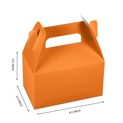 XAGLVV 24 Pack Orange Paper Gable Treat Boxes, Goodie Candy Boxes with Handles, Gift Box for Birthday, Halloween, Fall Parties Decoration Supplie