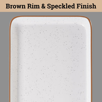 Ceramic Serving Platter Set of 3 - 16 / 14 / 12 Inches Oven Safe Serving Dishes for Entertaining - Platters and Trays - Porcelain Plates - Ceramic Grilling Platter - Rectangular Plates - Turkey Dishes