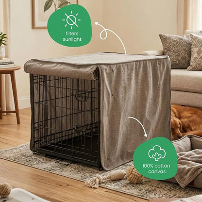 Molly Mutt Jupiter Dog Crate Cover, GOTS-Certified 100% Organic Cotton Canvas Cover for Dog or Puppy Kennel and Cage, Washable, Free of Harmful Chemicals, X-Large, Fits 42"x28"x31" Crate