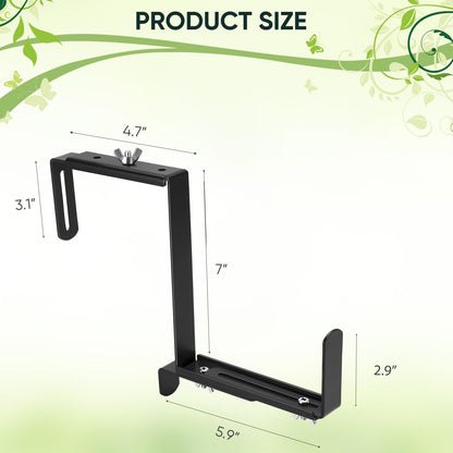 VIVIKEN Planter Box Brackets, Adjustable Flower Brackets for Deck Railing, No Drill Window Bracket for Outdoor Planters-4 Pack