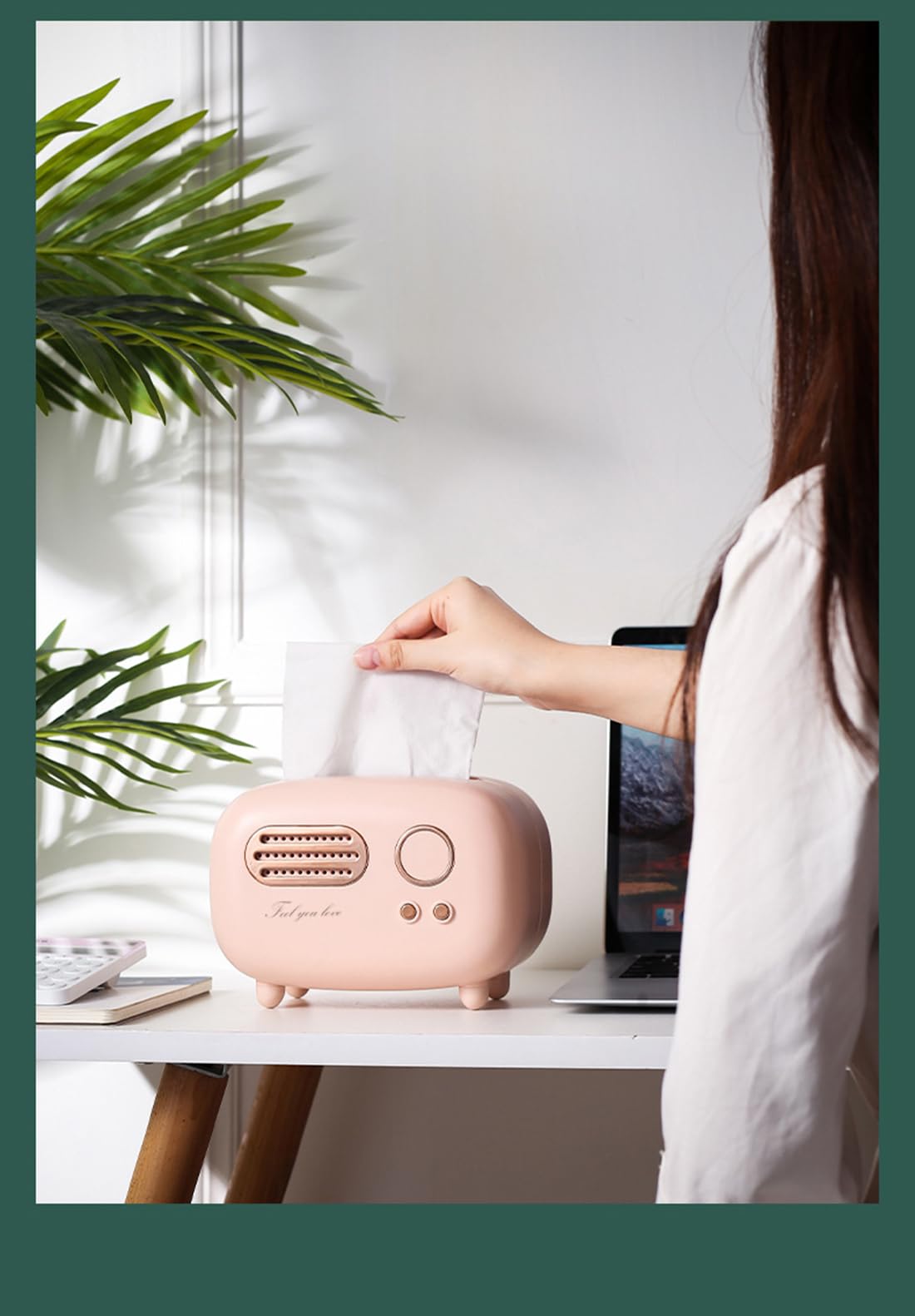 SGVAHY Retro Radio Shape Tissue Cover Box - Unique Multifunction Tissue Box for Kitchen, Bedroom, Office, Parlor, Bathroom Decoration - Creative Gift (Retro Radio Pink)