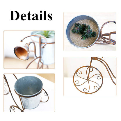 Lovely Bicycle Flower Pots Holder Plant Stand Modern Stable Metal Flower Pot Display Rack for Indoor Outdoor Balcony Home Garden Black