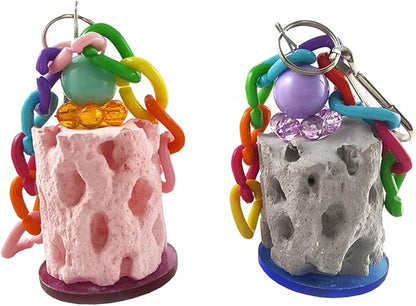 Wontee Bird Calcium Teeth Grinding Chew Treats Toy for Parrot Parakeet Cockatiel Conure Gerbil Rat Mouse Guinea Pig Chinchilla