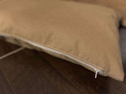 Natural Cotton Canvas Dog Bed – Raw Cotton Filled Pet Cushion Insert, Breathable Eco-Friendly Dog Mattress, Durable Washable Cover with Zipper (Medium Brown, Small 36"x22"x3")