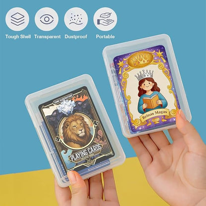 2PCS Card Cases for UNO Cards and Playing Cards, High Capacity Clear Storage Boxes for Trading Cards & More (Card Not Included)