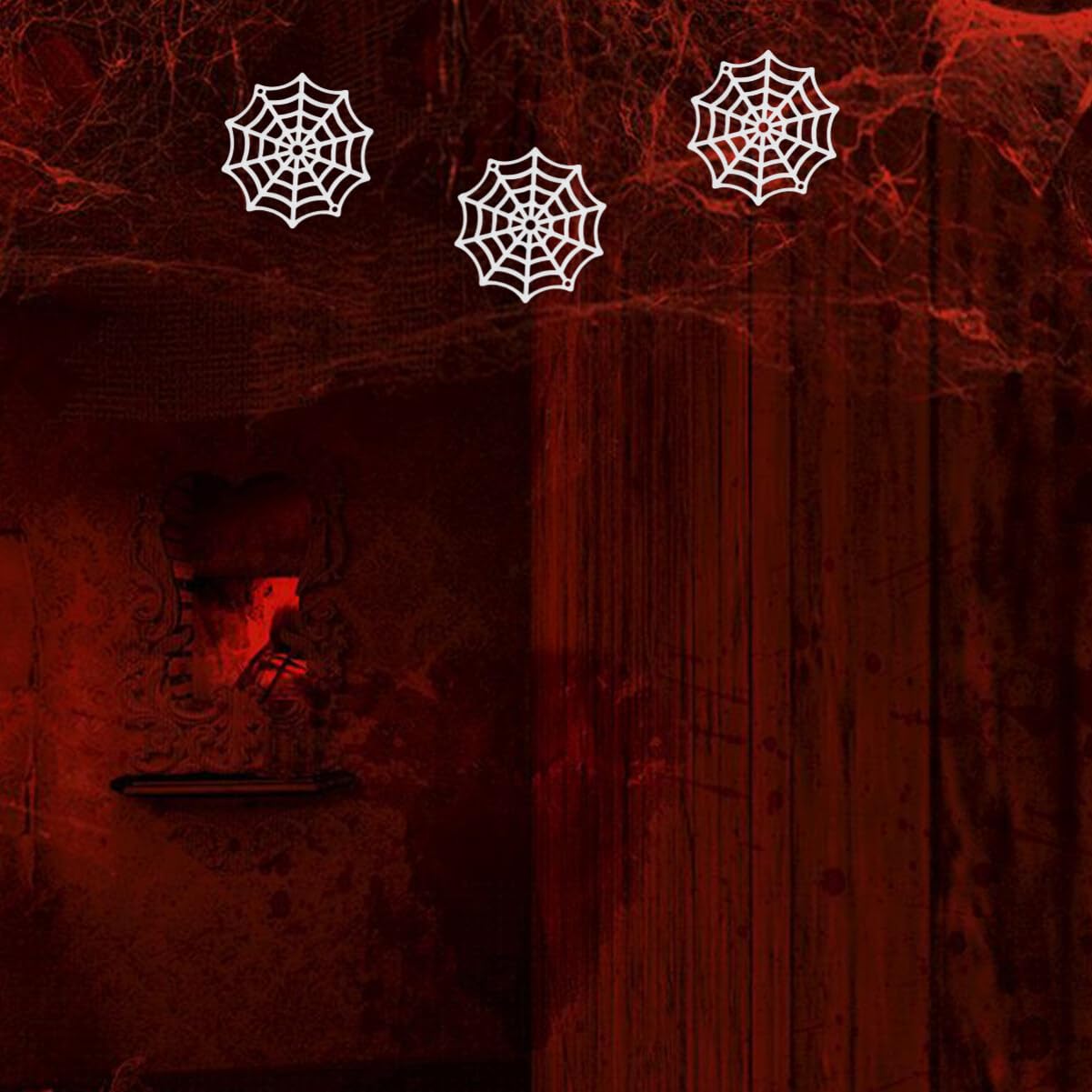 Abaodam Festive Supplies 50Pcs Spider Webs Plastic Cobweb Holiday Accessories for Halloween Decoration () Halloween Cobweb Decorations