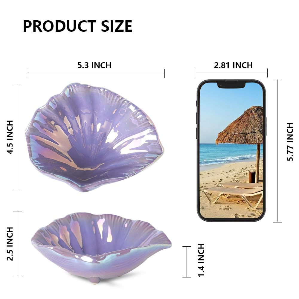 Misijuer Shell Jewelry Tray,5.75 Inches,Ceramic