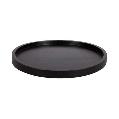 Kate and Laurel Halsey Round Lazy Susan Tray Organizer; 18 Inch Diameter; Black; Transitional Round Countertop Organizer with Turning Lazy Susan for Kitchen Storage