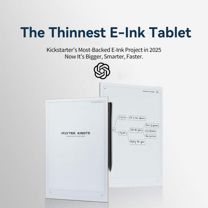 iFLYTEK AINOTE 2: 10.65" E-Ink Digital Paper Tablet – AI Meeting Assistant, Automated Smart Summaries, Live Voice-to-Text Transcription & Included Stylus
