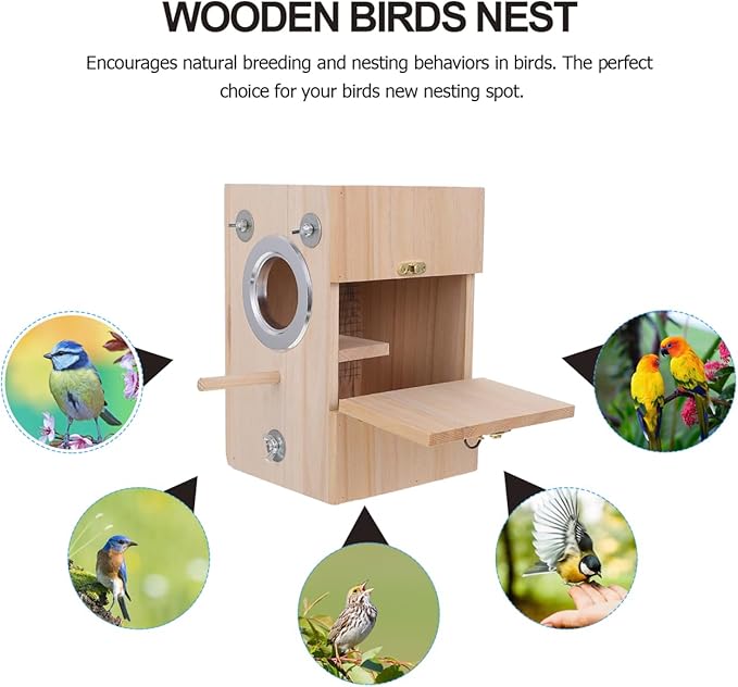 BESPORTBLE Small Bird Nesting Box: Vertical Paulownia Wood Breeding Incubator for Parakeets Cockatiel Conure - Inside Cage House