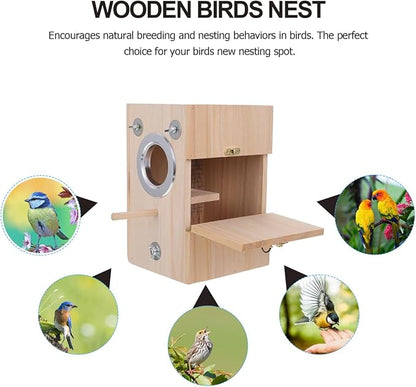 BESPORTBLE Small Bird Nesting Box: Vertical Paulownia Wood Breeding Incubator for Parakeets Cockatiel Conure - Inside Cage House