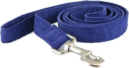 The Good Dog Company Hemp Corduroy Leash - 6 ft (1/2 Inch Width, Blue)