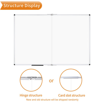 VIZ-PRO Magnetic Dry Erase Board, 96 X 48 Inches, Foldable Wall-Mounted Whiteboard with Silver Aluminum Frame & Marker Tray for School Office and Home 8' X 4'