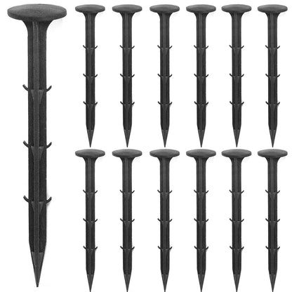 Aoipend 160 Pack Plastic Garden Lawn Stakes 6 inch Heavy Duty Landscape Anchors Spikes Rustproof Nail for Ground Lawn Edging, Weed Fabric, Tarp, Artificial Turf, Camping Tent