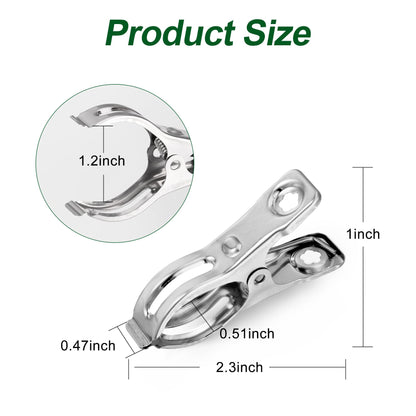 Samhopo 60 Pcs Row Cover Clips, Garden Clamps for Netting, Greenhouse Clamps Made of Stainless Steel, Have a Strong Grip of Greenhouse Clips, For 1/2'', 3/4'', 1'' Garden Hoops or Pvc