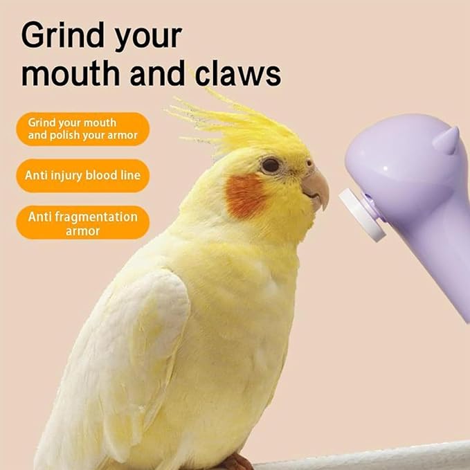 Cat Nail Grinder - 150mAh, Electric Bird Claw Cutter, 6 Replacement Heads | Reusable Puppy Nail Polishing Machine with Durable Design for Conure Cockatiel Parrot Parakeet Budgies Lovebird Macaw Do