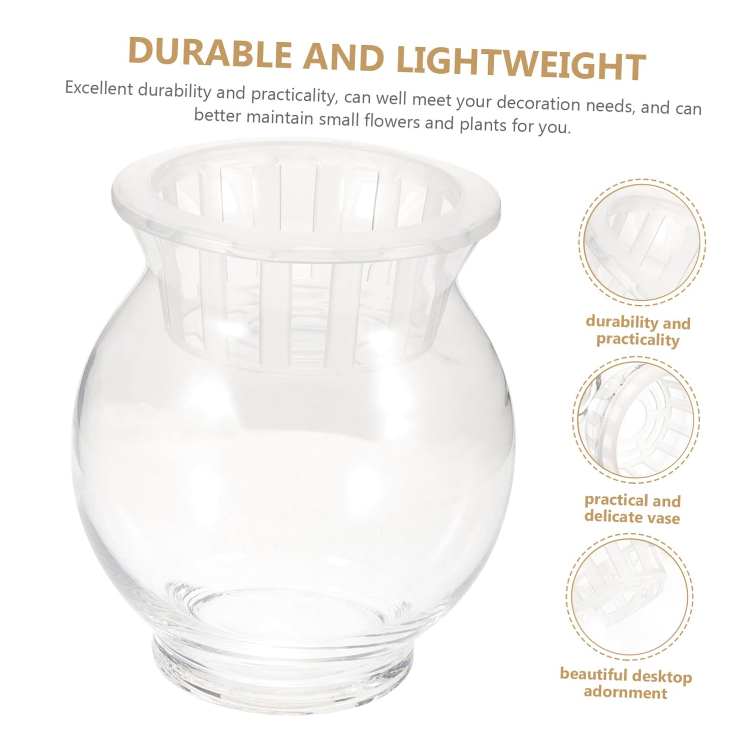 Toyvian Transparent Glass Hydroponic Vase for Plants Arrangement Creative Desktop Terrarium for Flower Display Aquatic Basket for Plants and Stylish Home Decor