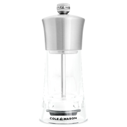 Cole & Mason Bromley Salt Mill, 6" - Salt Grinder with Ultra-Sharp Grinding Mechanism - Flavor-Enhancing Salt Shaker - Refillable Mill with Adjustable Grinding - Acrylic, Salt Mill