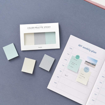 Monolike Color Palette Sticky Grid 300 D Set 4p - Self-Adhesive Memo Pad 30 Sheets