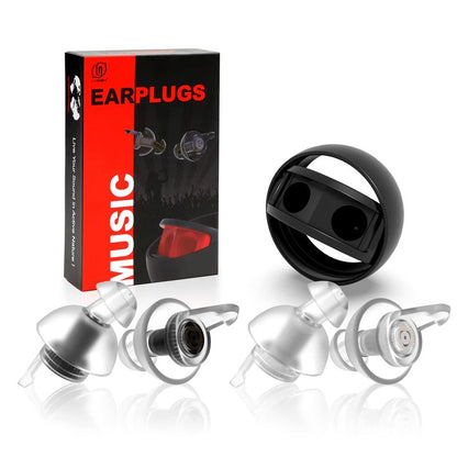 LYSIAN High Fidelity Concert Ear Plugs, 23dB Noise Reduction Musician Earplugs for Festivals, DJs, Drummers, Raves and Motorcycle Riding, Reusable Hearing Protection, 2 Pairs with Carrying Case